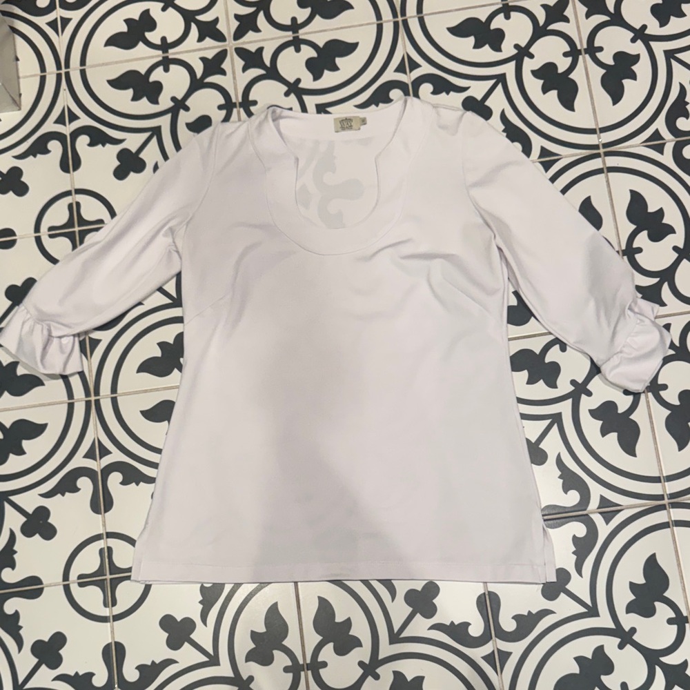 Katherine Way Classic White Long Sleeve Top